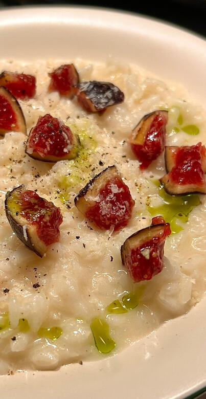 RIsotto, Castelmagno e fichi